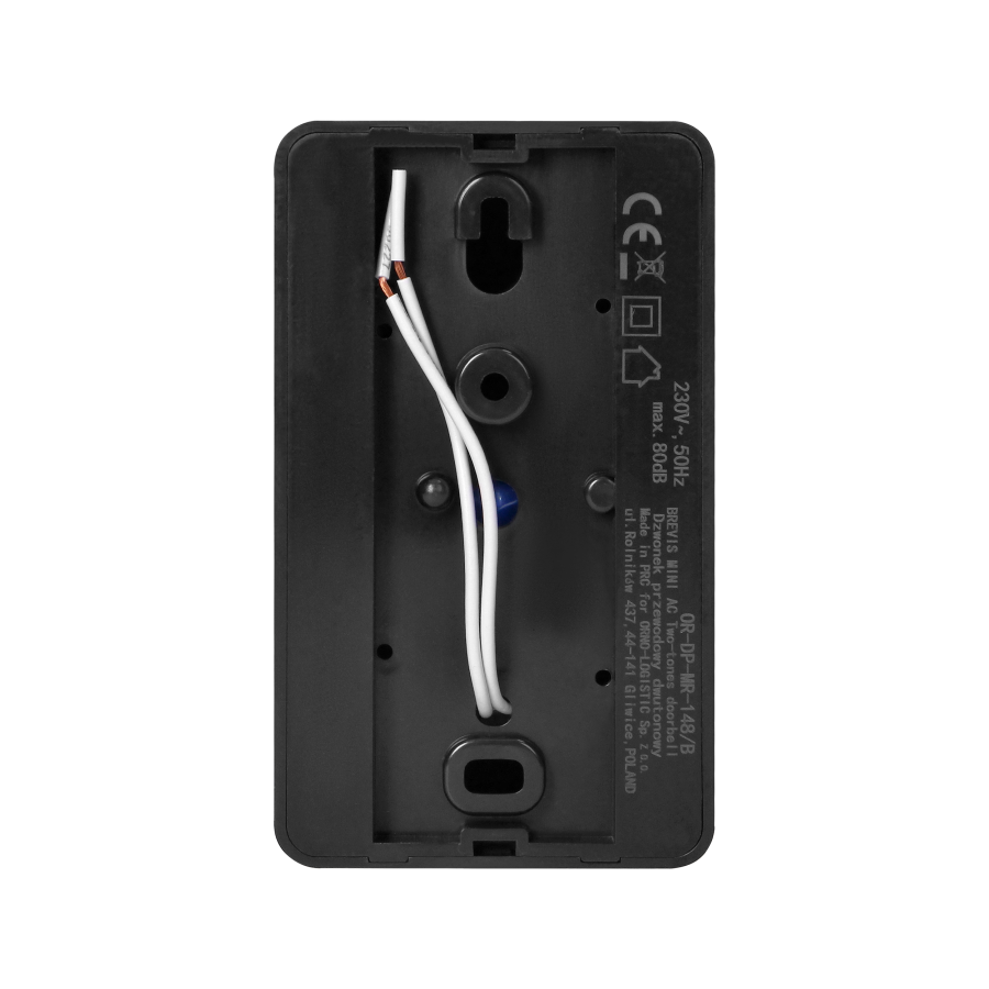 BREVIS Mini AC two-tones doorbell with wire, 230V, black
