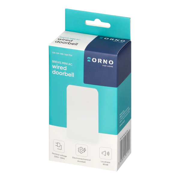 Dzwonek elektromechaniczny dwutonowy BREVIS MINI AC, 230V, śnieżnobiały