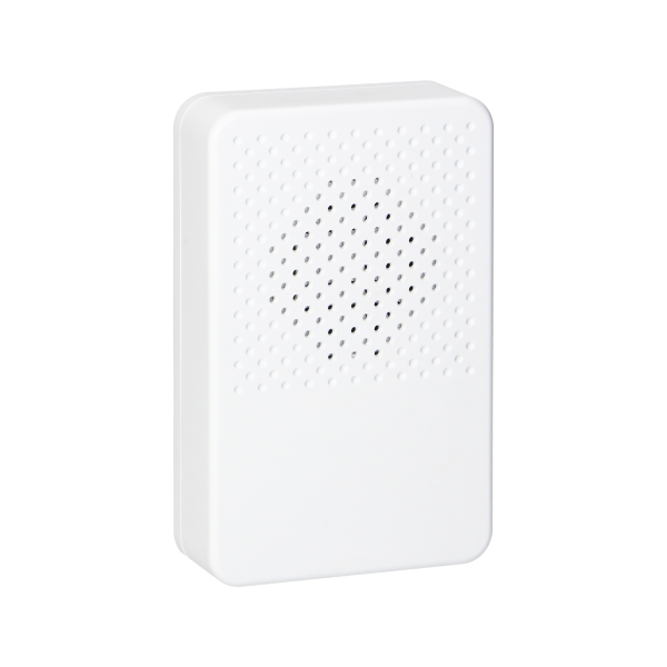 Dzwonek przewodowy elektroniczny jednotonowy LARK MAXI AC, 230V, śnieżnobiały Dzwonek przewodowy elektroniczny jednotonowy LARK MAXI AC, 230V, śnieżnobiały