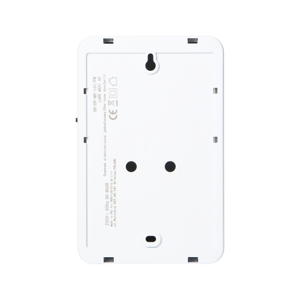 Dzwonek przewodowy elektroniczny jednotonowy LARK MAXI AC, 230V, śnieżnobiały Dzwonek przewodowy elektroniczny jednotonowy LARK MAXI AC, 230V, śnieżnobiały