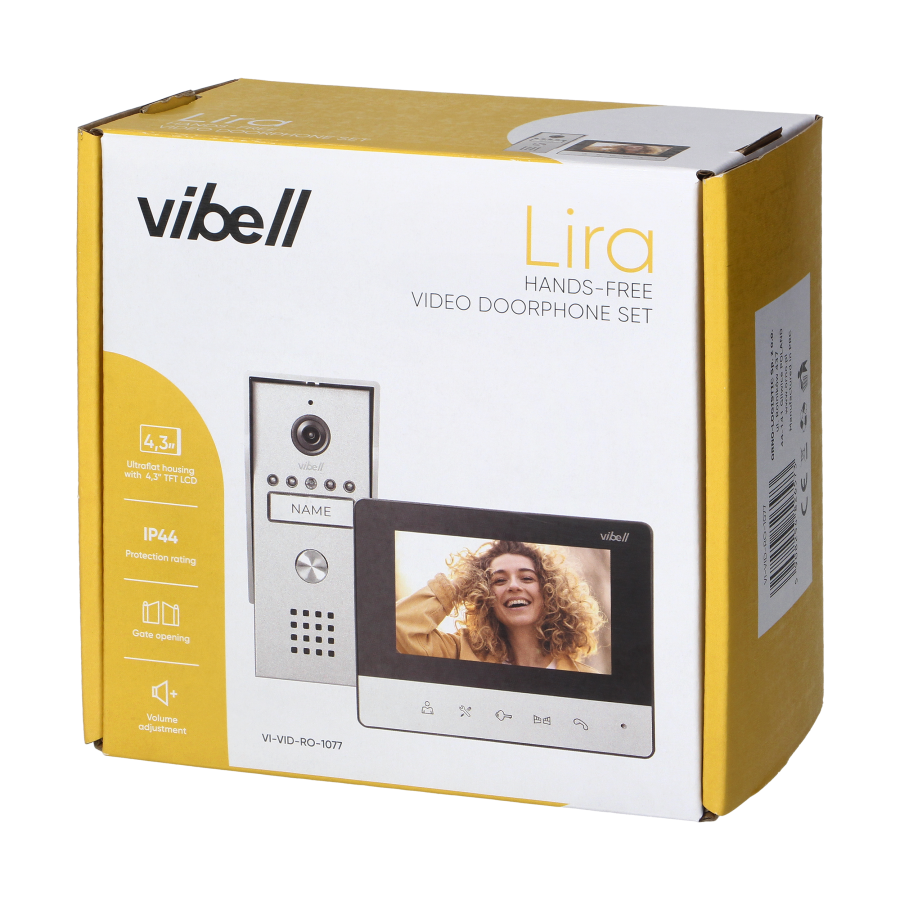 Wideodomofon LIRA (panel zewnętrzny + monitor) 4,3'', wyświetlacz kolorowy