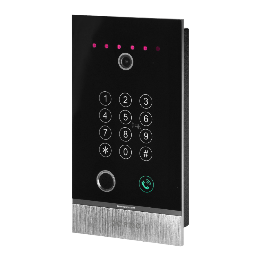 GUARDO external panel with a Full HD 1080p camera, for the expansion of master set, single-family, with a fingerprint reader, code lock and 125kHz card/proximity keytag reader, flush-mounted