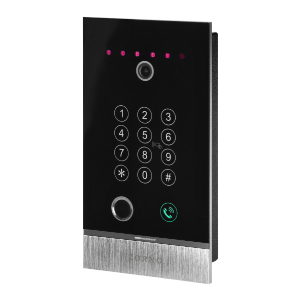 GUARDO external panel with a Full HD 1080p camera, for the expansion of master set, single-family, with a fingerprint reader, code lock and 125kHz card/proximity keytag reader, flush-mounted