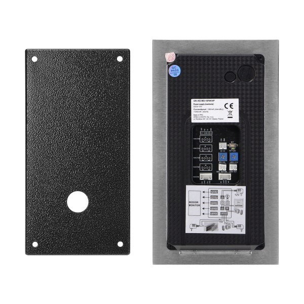 GUARDO external panel with a Full HD 1080p camera, for the expansion of master set, single-family, with a fingerprint reader, code lock and 125kHz card/proximity keytag reader, flush-mounted