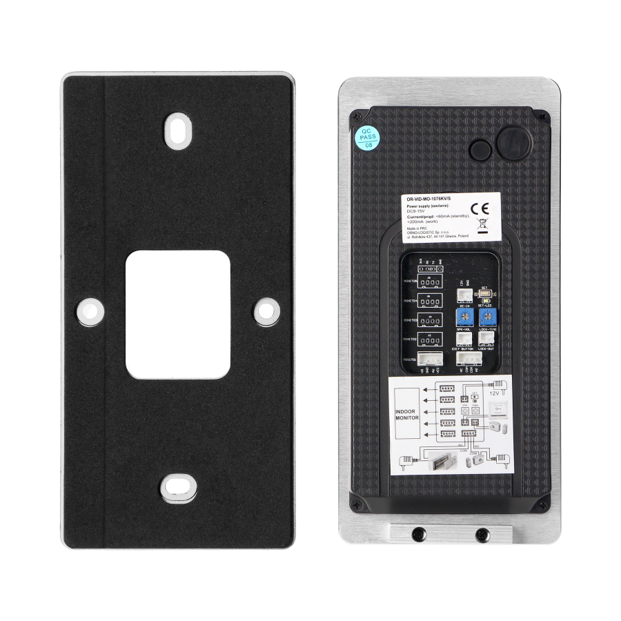 GUARDO external panel with a Full HD 1080p camera, for the extension of master set, single-family, with a fingerprint reader, code lock and card/proximity keytag reader, surface-mounted