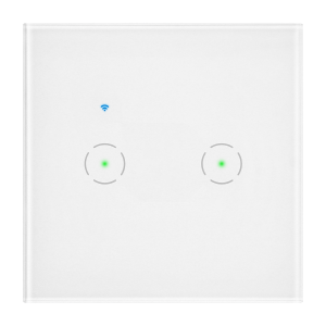 Tuya Smart Wi-Fi flush-mounted 2-gang switch, white