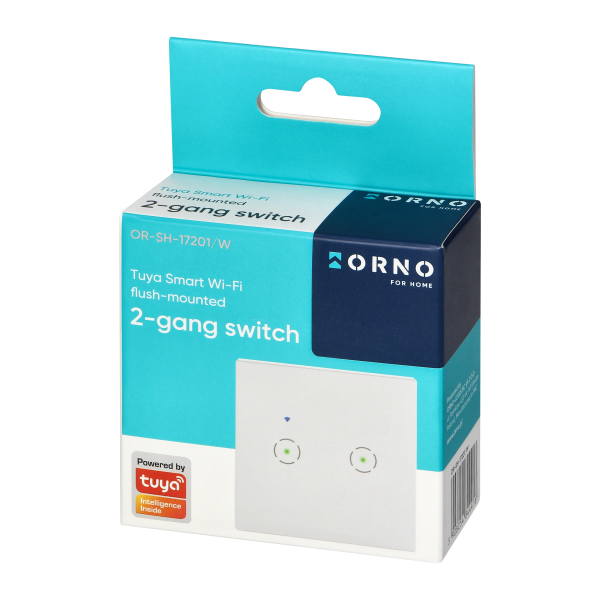 Tuya Smart Wi-Fi flush-mounted 2-gang switch, white Tuya Smart Wi-Fi flush-mounted 2-gang switch, white