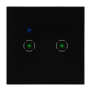 Tuya Smart Wi-Fi flush-mounted 2-gang switch, black