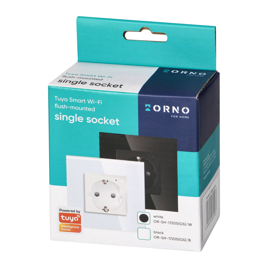 Gniazdo pojedyncze Tuya Smart Wi-Fi, Schuko, białe