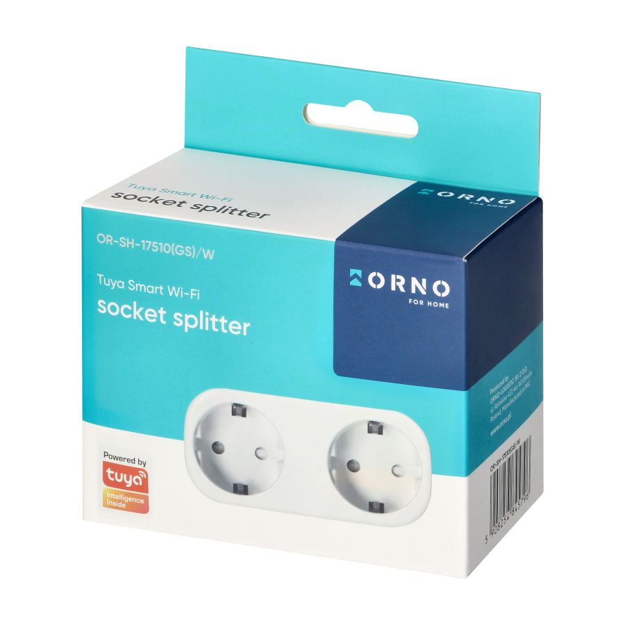 Tuya Smart Wi-Fi wireless double socket splitter, Schuko, white