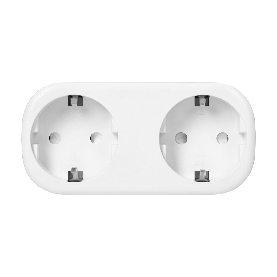 Tuya Smart Wi-Fi wireless double socket splitter, Schuko, white
