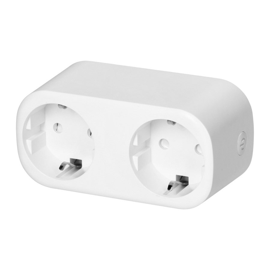 Tuya Smart Wi-Fi wireless double socket splitter, Schuko, white