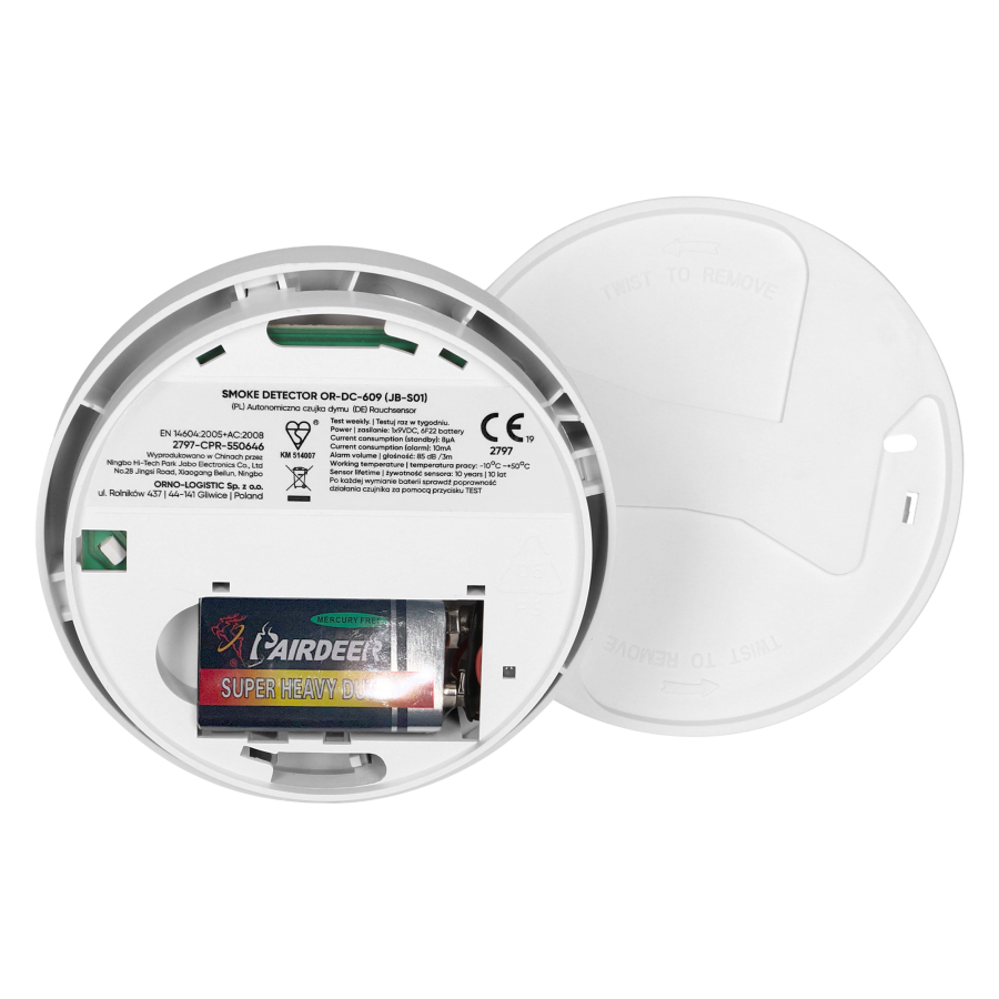 Battery operated smoke detector