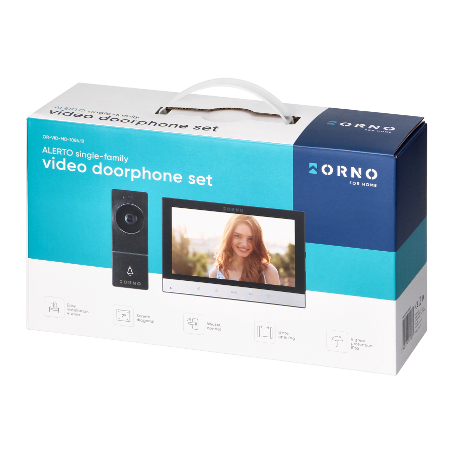 ALERTO, video doorphone set, 4-wire, 7", Wi-Fi,  touch panel, black