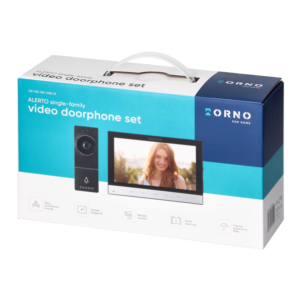 ALERTO, video doorphone set, 4-wire, 7", Wi-Fi,  touch panel, black