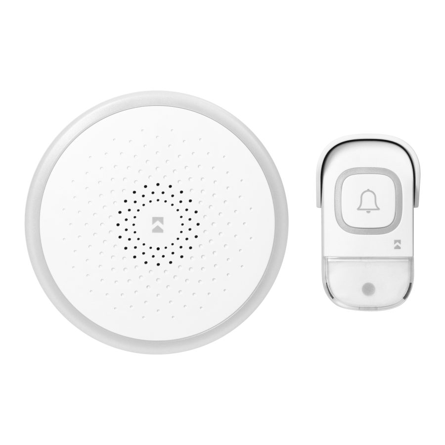 ENTIKO AC, wireless mains-powered doorbell, learning system, 60 sounds, 300m, white