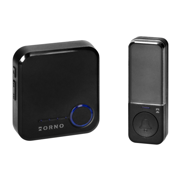 SIGO AC, wireless mains-powered doorbell with battery-free transmitter, Wi-Fi, learning system, 52 sounds, 200m, black