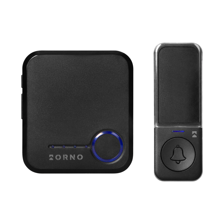 SIGO AC, wireless mains-powered doorbell with battery-free transmitter, Wi-Fi, learning system, 52 sounds, 200m, black