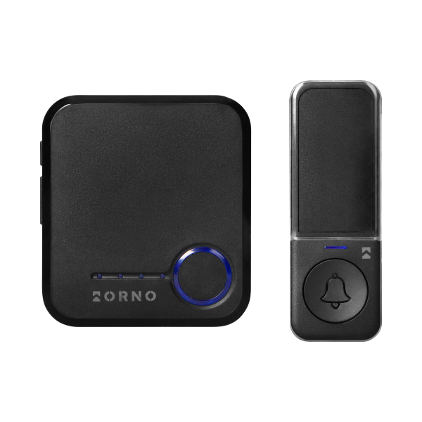 SIGO AC, wireless mains-powered doorbell with battery-free transmitter, Wi-Fi, learning system, 52 sounds, 200m, black