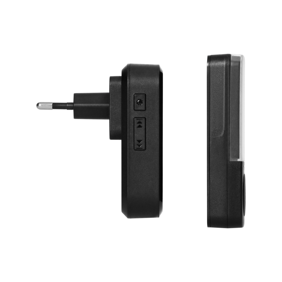 SIGO AC, wireless mains-powered doorbell with battery-free transmitter, Wi-Fi, learning system, 52 sounds, 200m, black