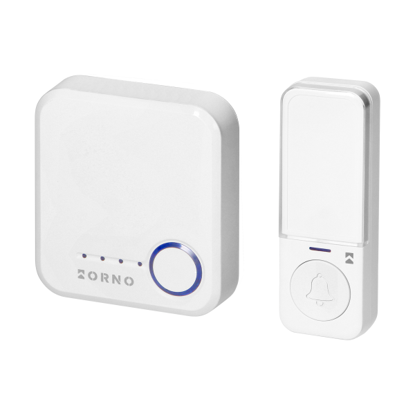 SIGO AC SOS, wireless mains-powered doorbell with battery-free door transmitter and battery-powered SOS transmitter, Wi-Fi, learning system, 52 sounds, 200m, white