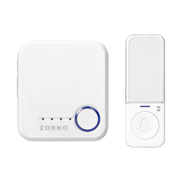 SIGO AC SOS, wireless mains-powered doorbell with battery-free door transmitter and battery-powered SOS transmitter, Wi-Fi, learning system, 52 sounds, 200m, white