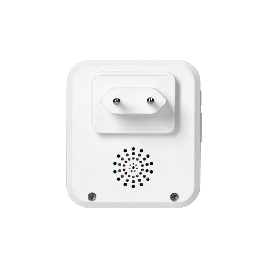 SIGO AC SOS, wireless mains-powered doorbell with battery-free door transmitter and battery-powered SOS transmitter, Wi-Fi, learning system, 52 sounds, 200m, white