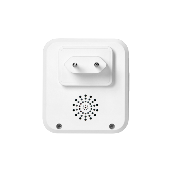 SIGO AC SOS, wireless mains-powered doorbell with battery-free door transmitter and battery-powered SOS transmitter, Wi-Fi, learning system, 52 sounds, 200m, white