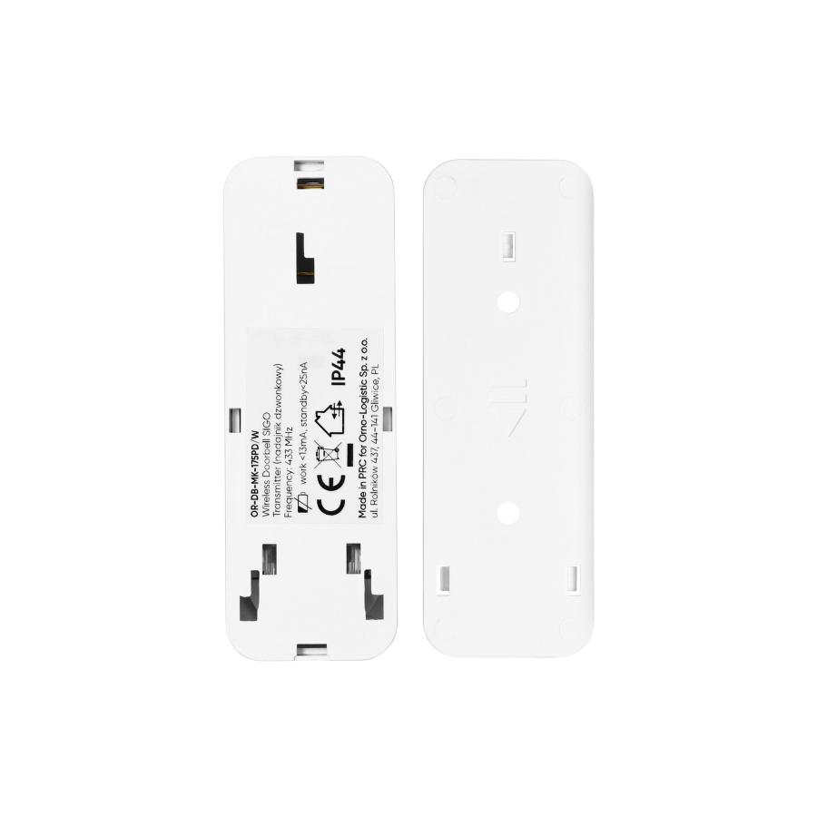 SIGO AC SOS, wireless mains-powered doorbell with battery-free door transmitter and battery-powered SOS transmitter, Wi-Fi, learning system, 52 sounds, 200m, white