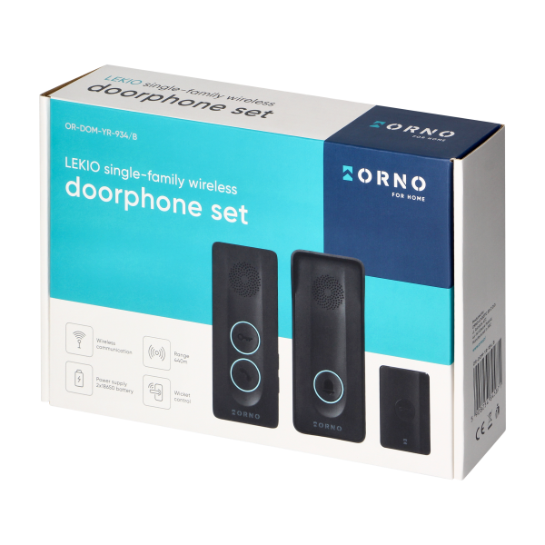 LEKIO, single family audio doorphone set, wireless, hands-free, 440m, black