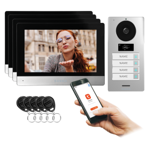 GAYD MULTI4, four-family video doorphone set, 2-wire, 8", Wi-Fi, touch screen, 2MP Full HD, RFID reader 