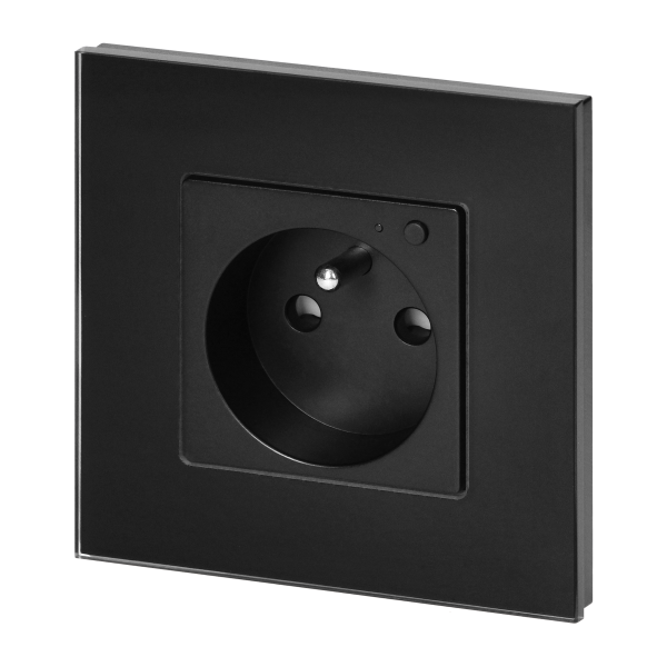 Tuya Smart Wi-Fi flush-mounted single socket, black