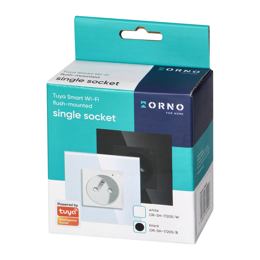 Tuya Smart Wi-Fi flush-mounted single socket, black