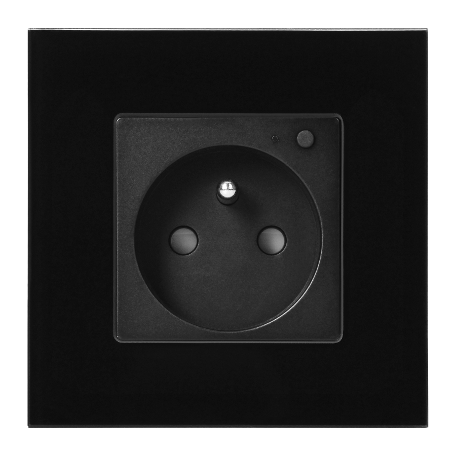 Tuya Smart Wi-Fi flush-mounted single socket, black