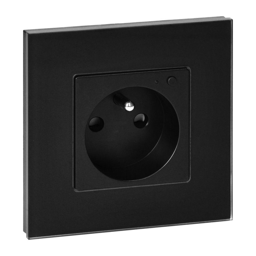 Tuya Smart Wi-Fi flush-mounted single socket, black