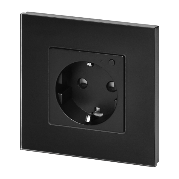 Gniazdo pojedyncze Tuya Smart Wi-Fi, Schuko, czarne