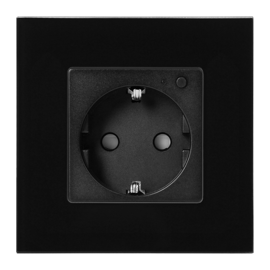 Tuya Smart Wi-Fi flush-mounted single socket, Schuko, black