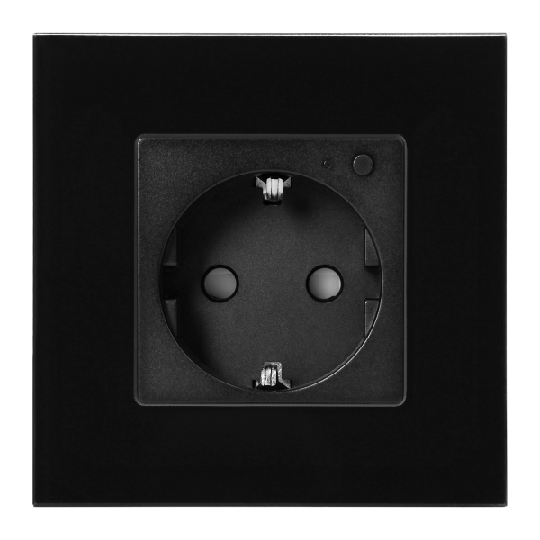 Gniazdo pojedyncze Tuya Smart Wi-Fi, Schuko, czarne