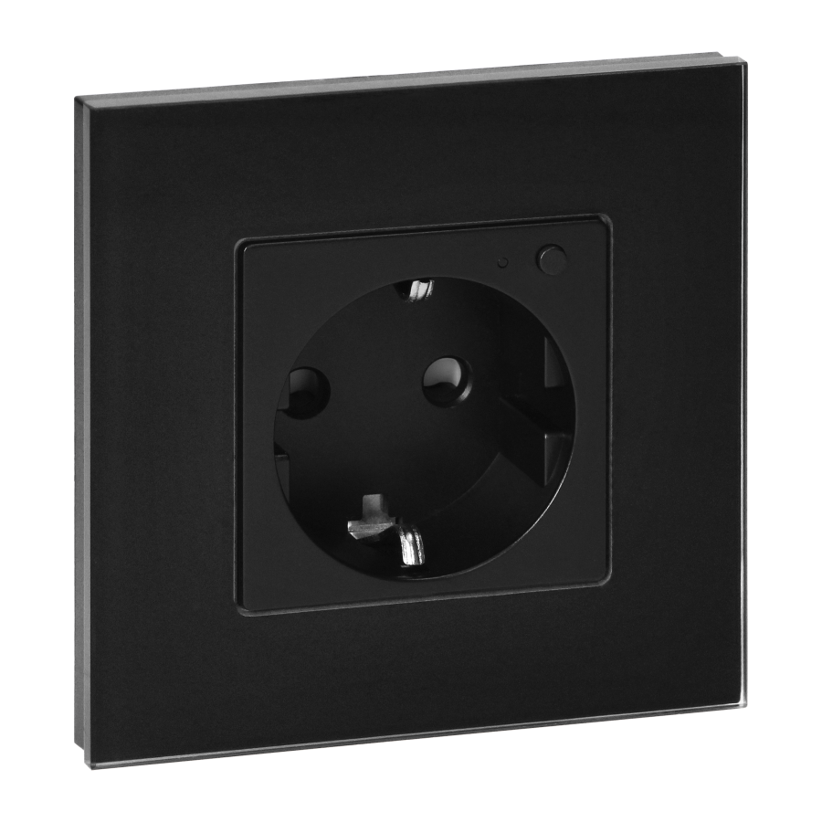 Tuya Smart Wi-Fi flush-mounted single socket, Schuko, black