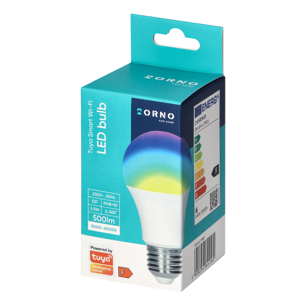 LED  bulb 5.5W E27 500 lm RGB+W, Tuya Smart Wi-Fi