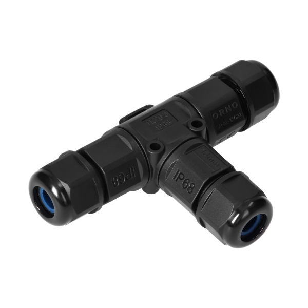 Cable Connector, T-type with quick connector, IP68 3x4mm², 400V/25A