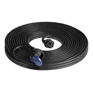 Heavy-duty extension cord with rubber cord 30m long, IP44