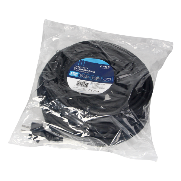 Heavy-duty extension cord with rubber cord 30m long, IP44