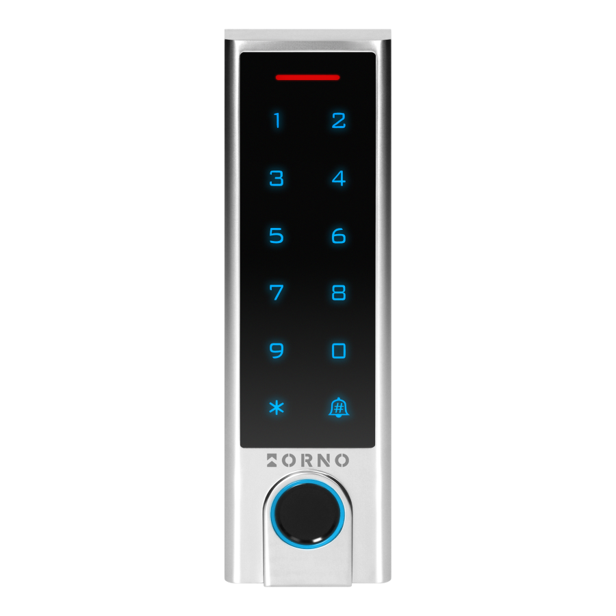 Code lock with proximity card/tags reader and fingerprint reader, Wi-Fi, slim design, IP68, 1 relay output (2A), Powered by Tuya