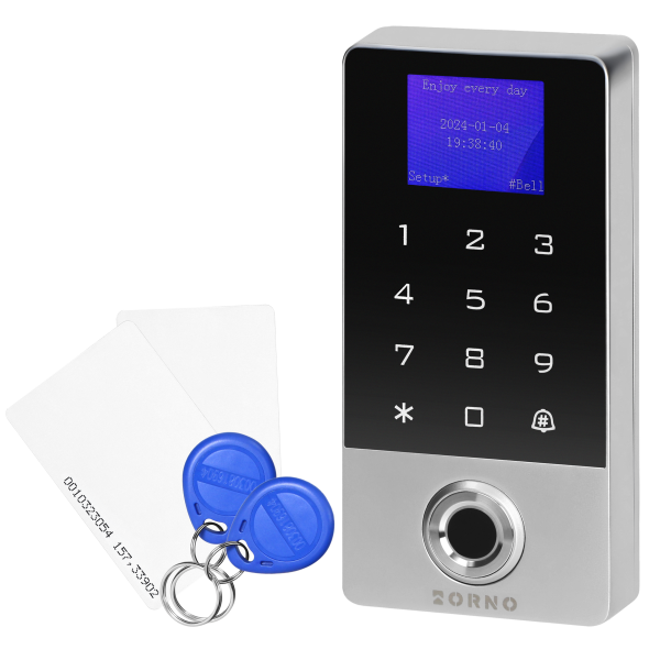Code lock with proximity card/tags reader and fingerprint reader, Wi-Fi, IP68, 1 relay output (3A), Powered by Tuya