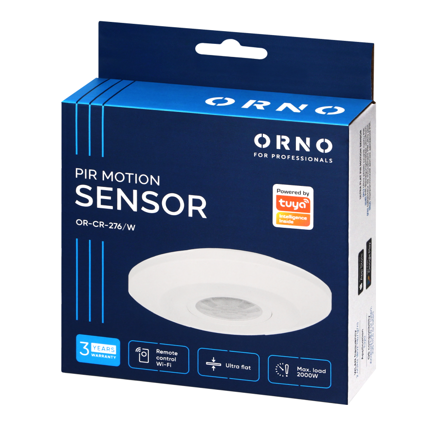 Ultra flat PIR motion sensor 360°, IP20, 2000W, 2,5cm depth, TUYA smart Wi-Fi