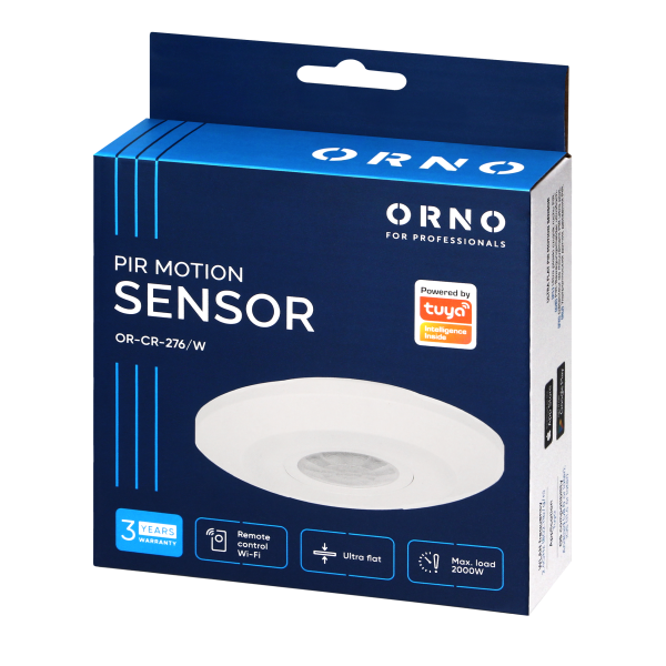 Ultra flat PIR motion sensor 360°, IP20, 2000W, 2,5cm depth, TUYA smart Wi-Fi