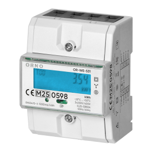 3-phase energy meter with MID, 80A, 4,3 modules, DIN TH-35mm