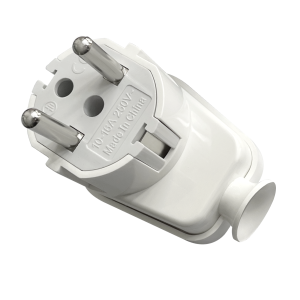 Angle plug Uni-Schuko 16A, 230V, white, 24pcs