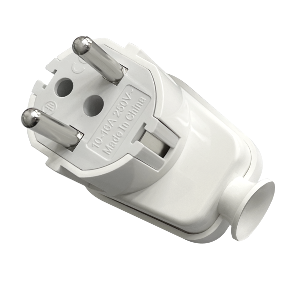 Angle plug Uni-Schuko 16A, 230V, white, 24pcs